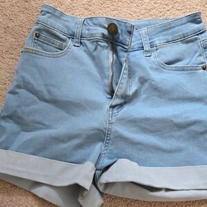 Born Primitive Pale Blue Cuffed Denim Shorts